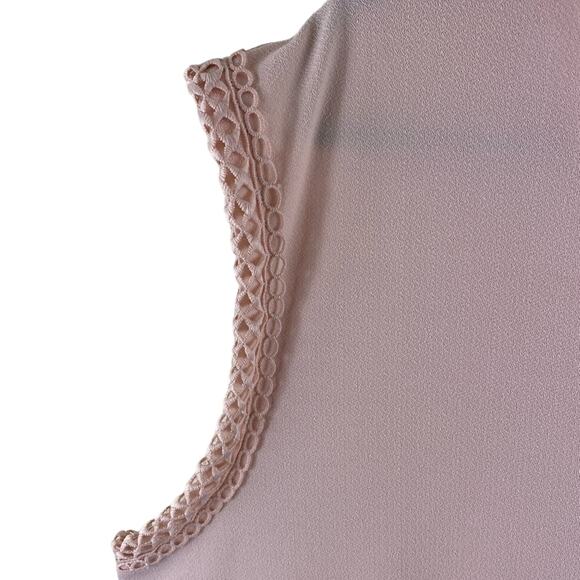 Zac & Rachel Woman Pale Pink Sleeveless V-Neck Blouse Crochet Detail Size 1X - Picture 3 of 7